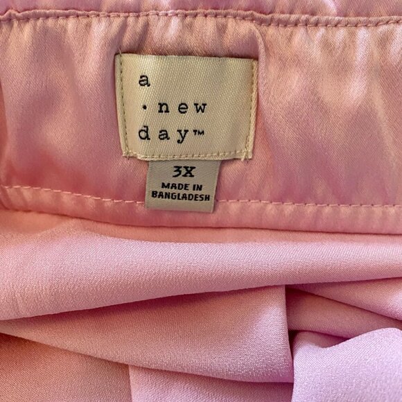 A New Day Elastic Waist Pink Polyester Maxi Slip Skirt Women's 3X NEW NWT - Picture 9 of 9